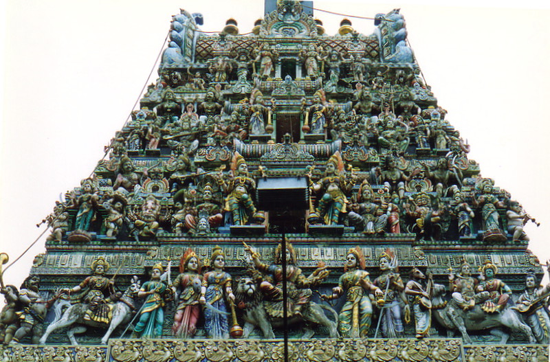 The roof of the Veerama Kali Amman Temple