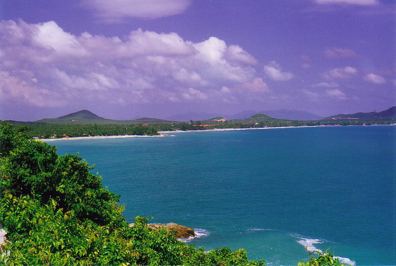 A distant view of Chaweng Beach