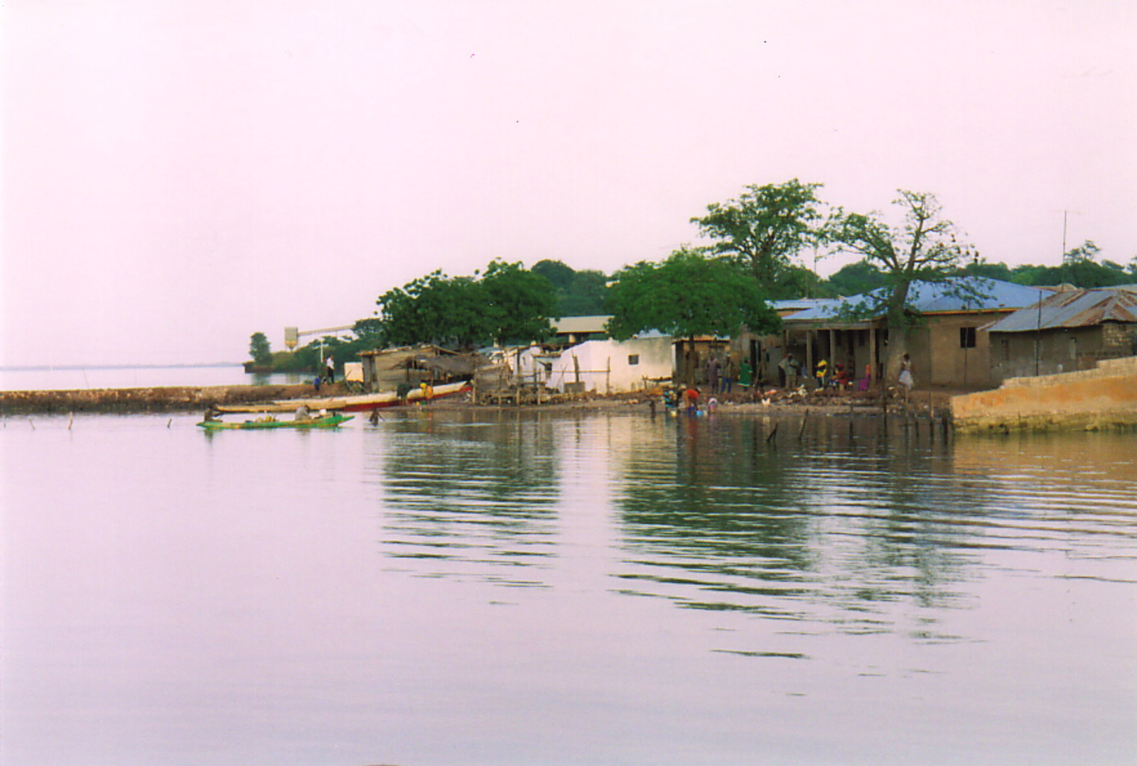 A village on the banks of the River Gambia at Tendaba Camp