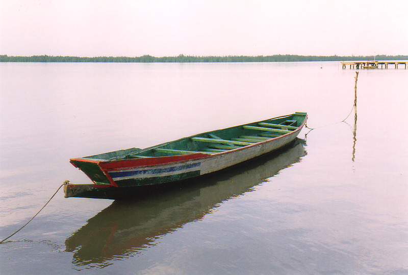 A pirogue on the River Gambia at Tendaba Camp