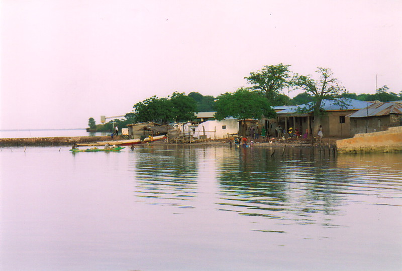 A village on the banks of the River Gambia at Tendaba Camp