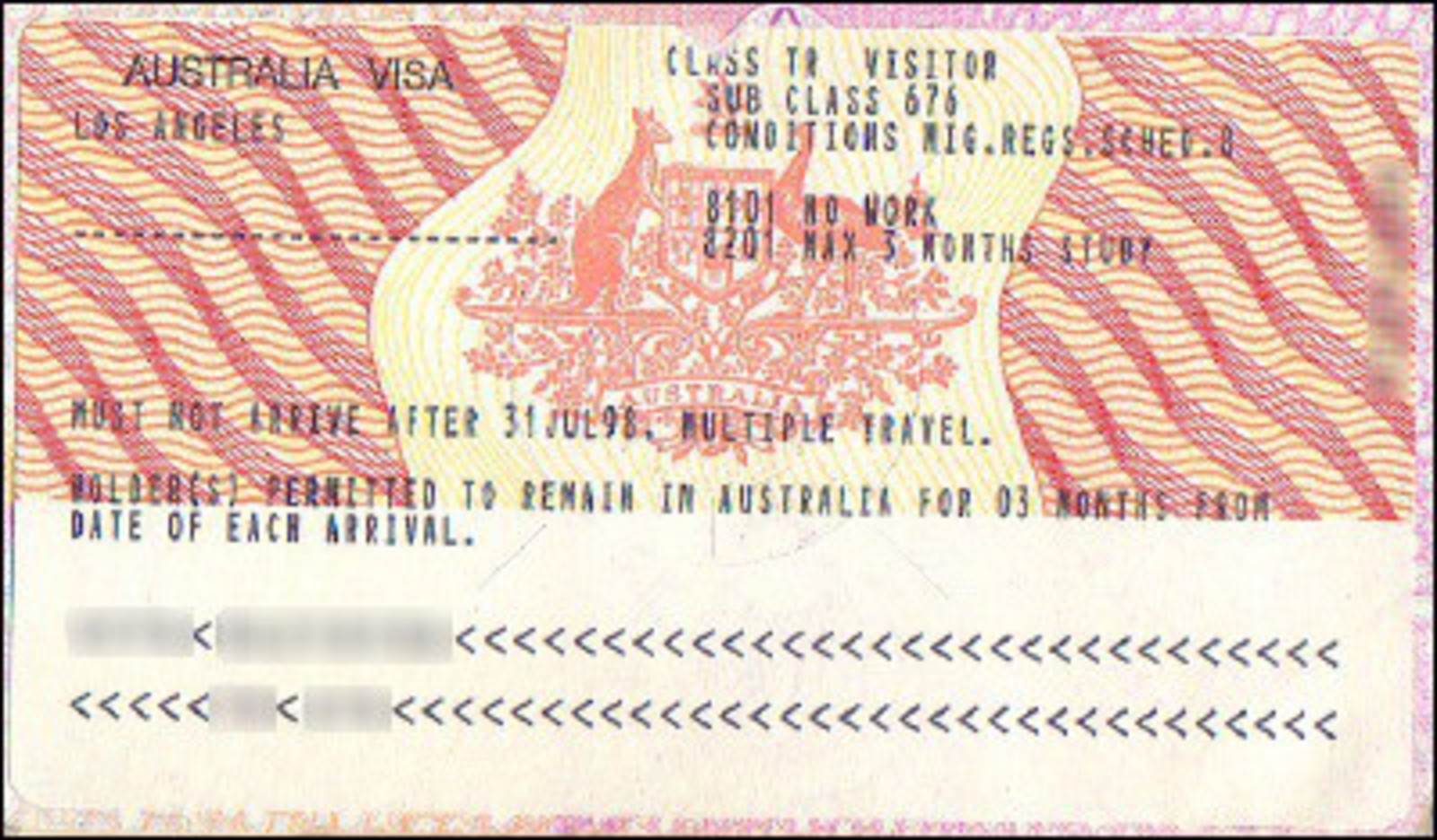 tourist visa australia number